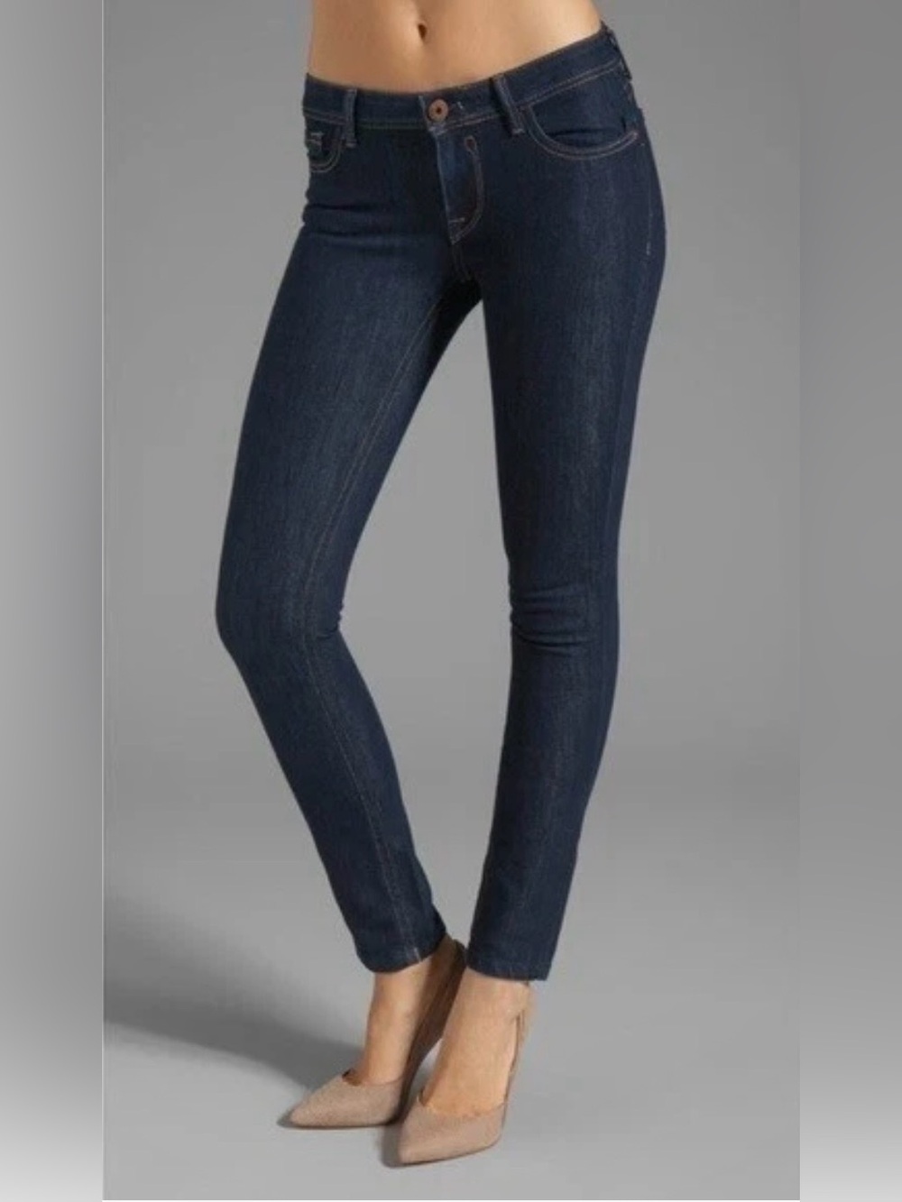 DL1961 JESSICA-Sz 32-Zip Pocket Dark Wash Skinny Leg 4 Way Stretch Denim Jeans